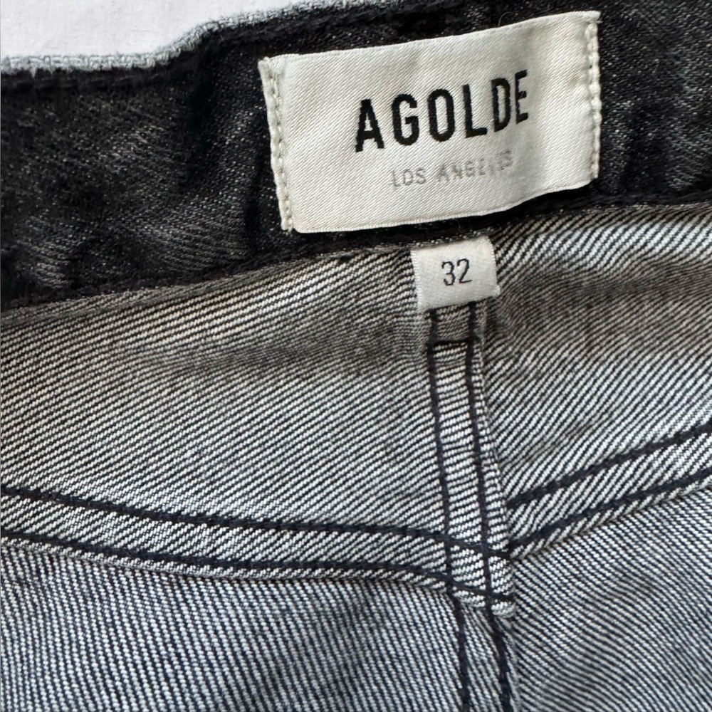 Agolde Wide Leg Baggy Jeans Black Denim Women’s 32х30  12 Opening - Picture 6 of 15